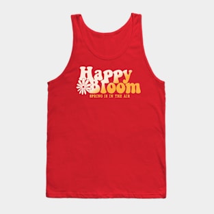 Happy Bloom Flower Typography Tank Top